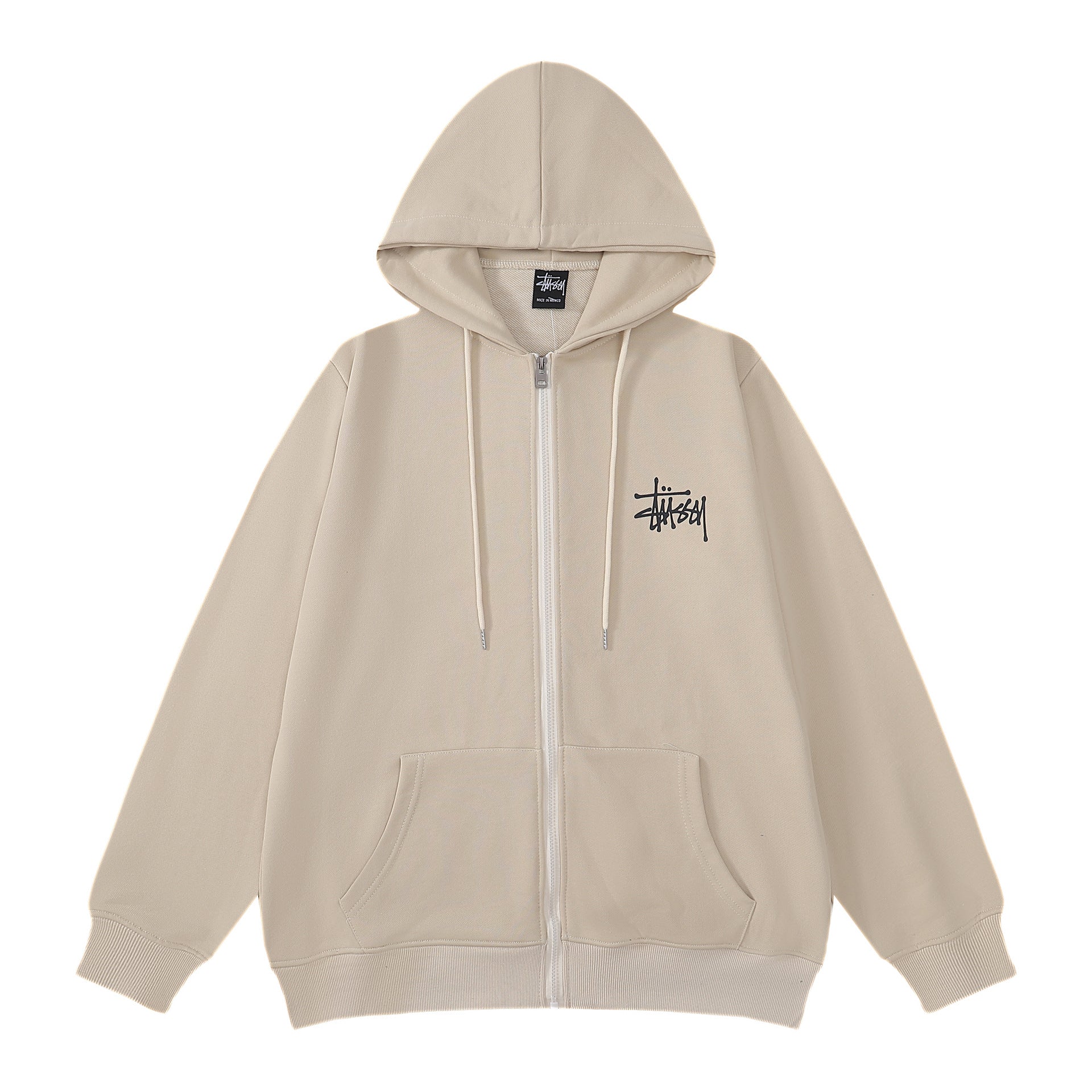 Stussy Hoodie Embroidered Fleece Fashion Cardigan Zip Hoodie