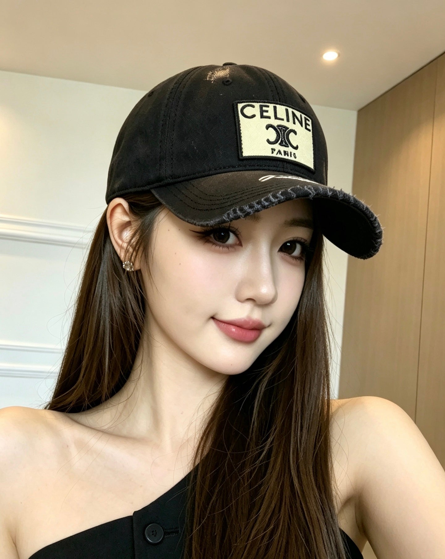 CELINE Triomphe Vintage Patch Baseball Cap