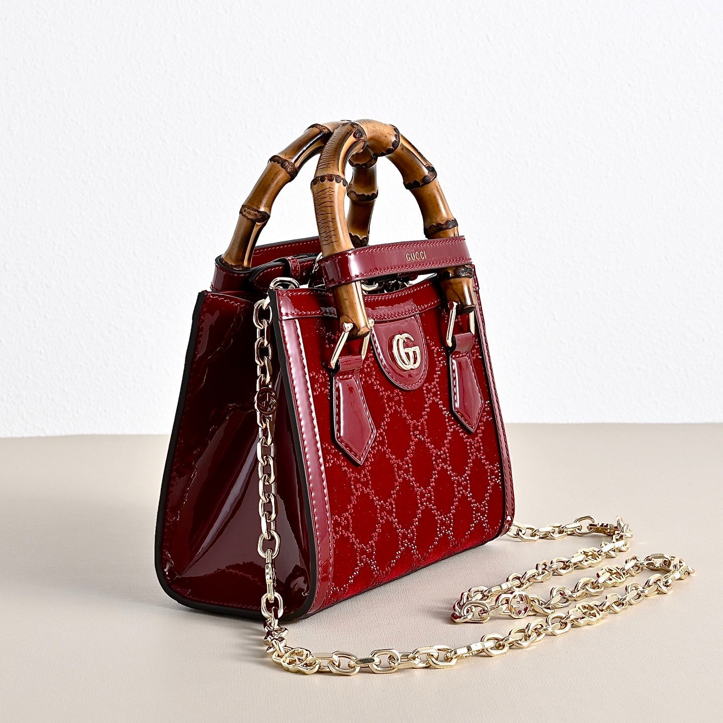 Gucci Diana Crystal Bamboo Top Handle Bag-675800