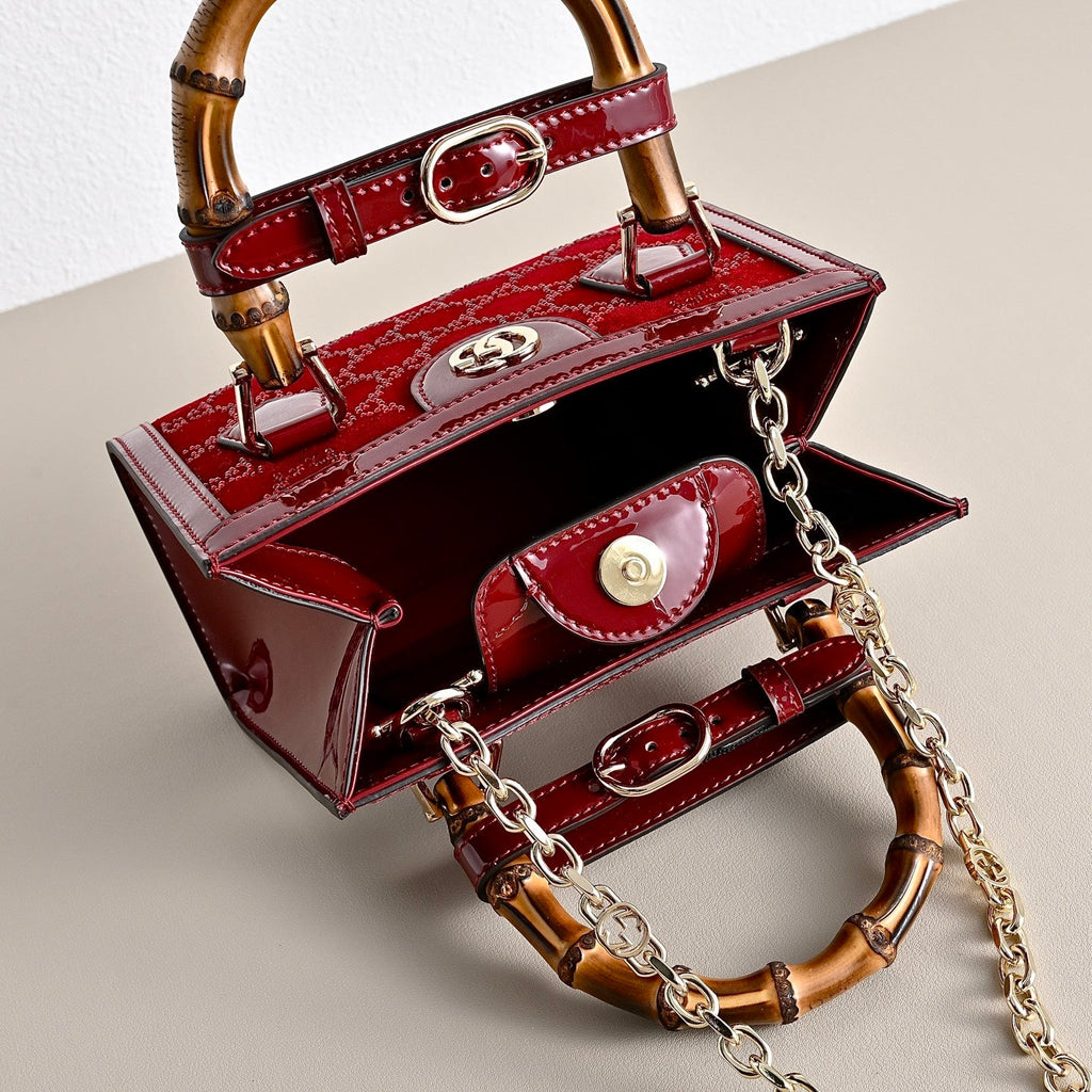 Gucci Diana Crystal Bamboo Top Handle Bag-675800