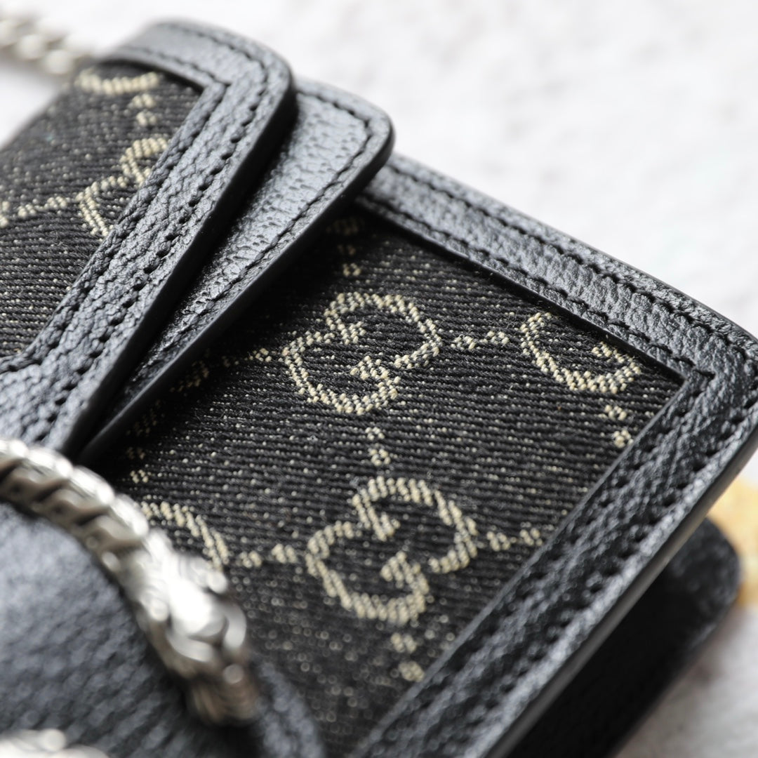 Gucci GG Supreme Black Denim Dionysus Bag – 476432/499623